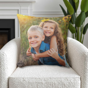 Coussin Photo de famille personnalisé double face