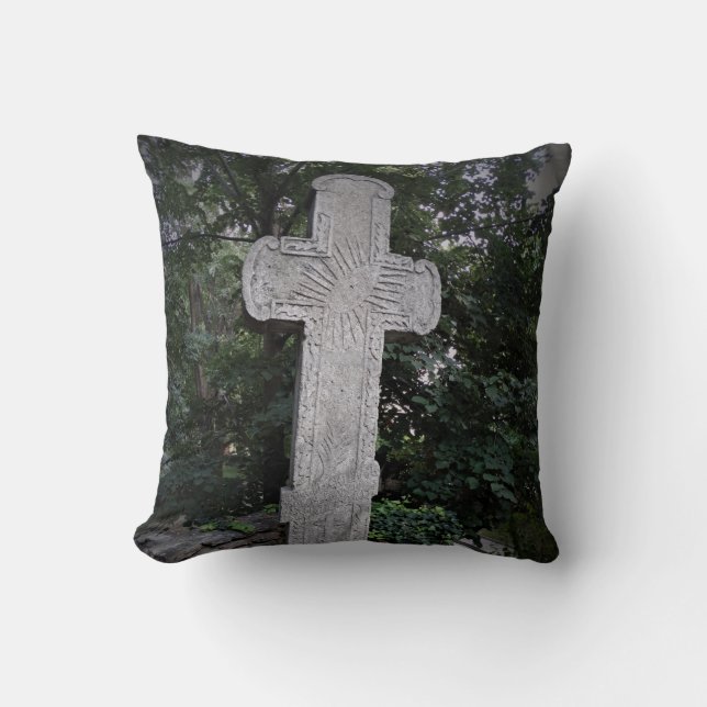 Coussin photo de la Croix de Pierre antique (Recto)