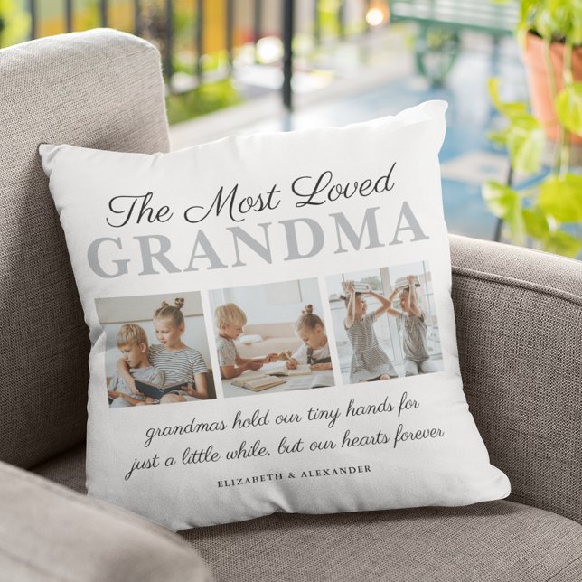 Coussin Photo de la famille de grand-mère la plus aimée (Créateur téléchargé)