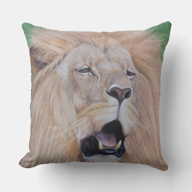 Coussin photo de la faune du lion hurlant du gros chat (Recto)