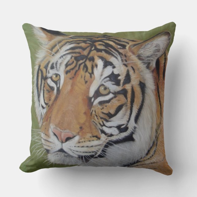 Coussin photo de la faune du tigre de gros chat (Recto)