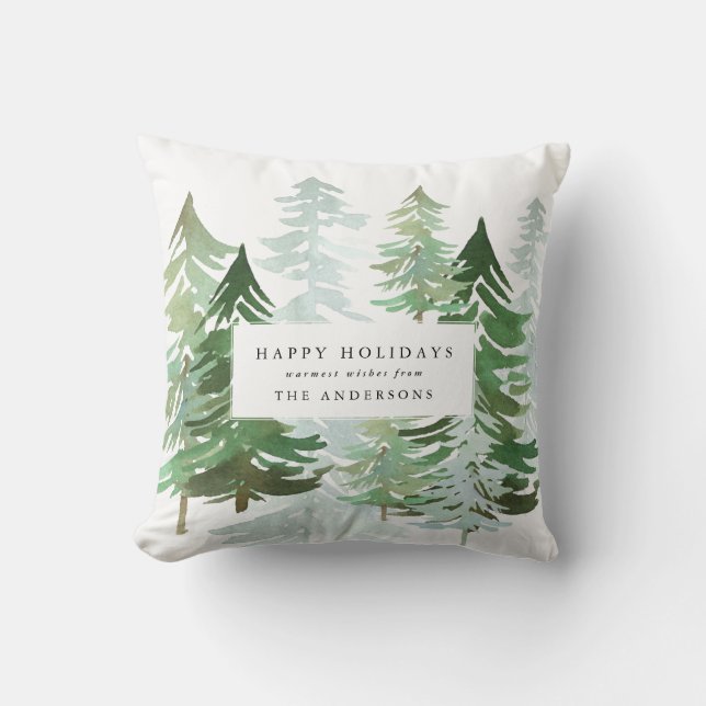 Coussin Photo de la forêt de Noël de l'entreprise (Recto)