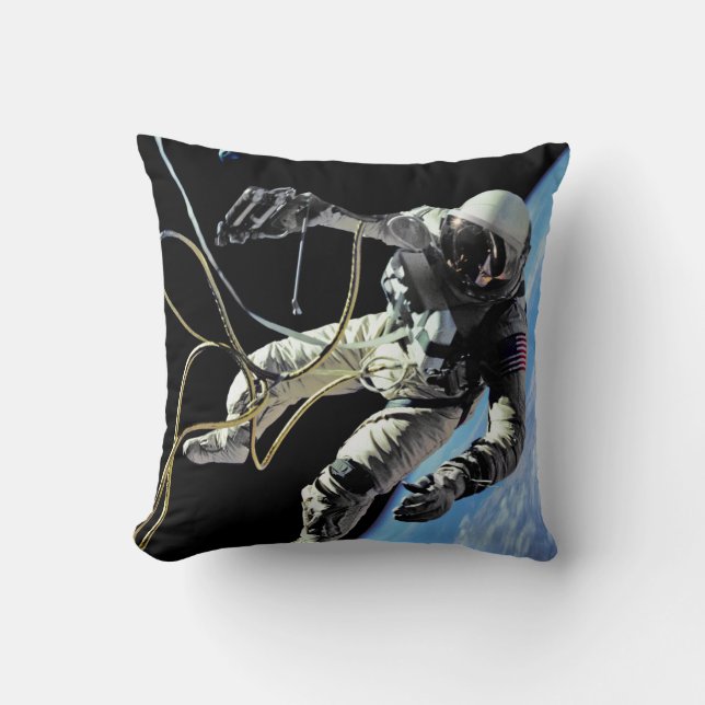 Coussin Photo de la première marche spatiale de l'astronau (Recto)
