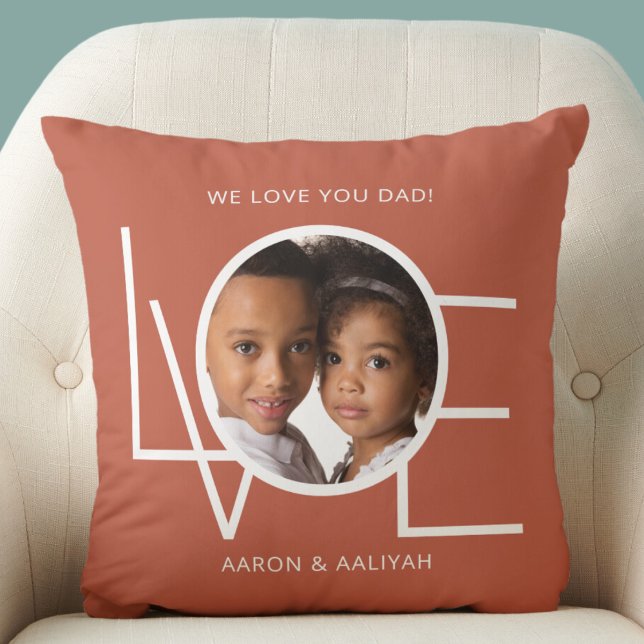 Coussin Photo de Love You Dad personnalisée (Créateur téléchargé)