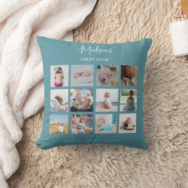 Coussin Photo de première année du bébé Collage de photos  (Couverture)