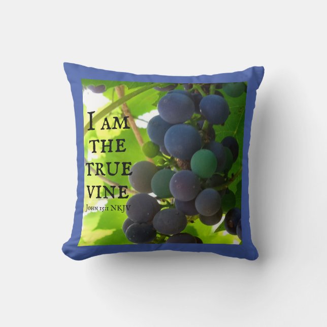 Coussin Photo de Raisins Violets Évangile des Versets de l (Recto)