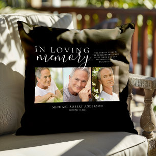 Coussin Photo de souvenir minimaliste In Loving Memory en