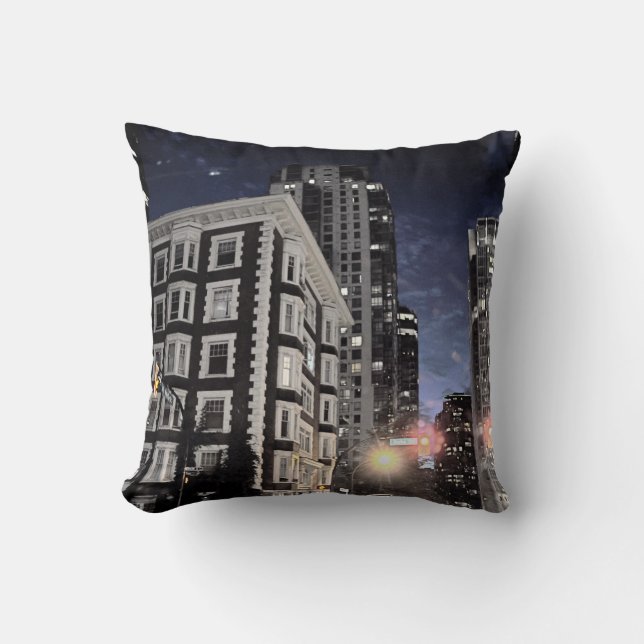 coussin photo de ville la nuit (Recto)
