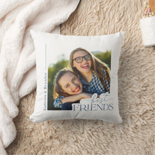 Coussin Photo des meilleures amies de la typographie moder