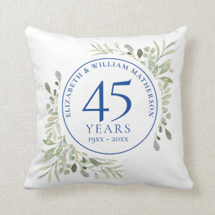 Coussin Photo du 45e 65e anniversaire Couleur d'eau verte