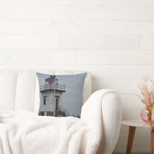 Coussin Photo du phare de Port Clinton créée comme