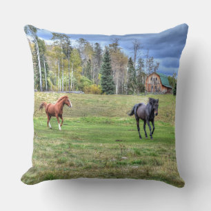 Coussin Photo équine d'un amateur de chevaux sur un ranch 
