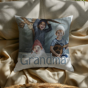 Coussin Photo et citation de grand-mère moderne   Couleur 