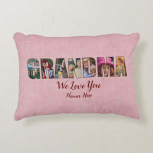 Coussin photo GRANDMA We Love You, Add Images Name