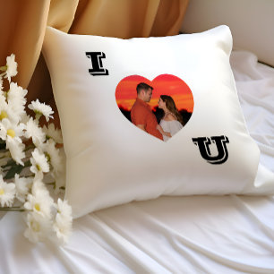 Coussin Photo moderne en forme de coeur Je t'aime