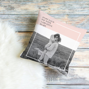 Coussin Photo moderne Pastel Pink Famille Beau Cadeau