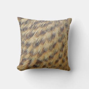 Coussin Photo Motif animal Brown et points d'or Plumes