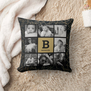 Coussin photo noir or