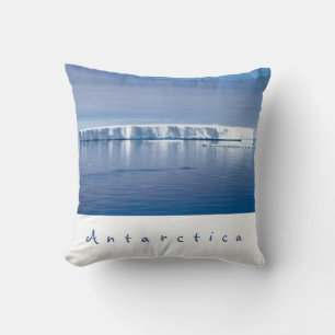 Coussin Photo paysage de l'iceberg Antarctique avec texte 