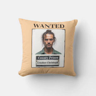 Coussin Photo Personnalisable Nom de Prison Drôle Avis de