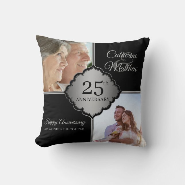 Coussin Photo personnalisé 25e anniversaire  (Recto)