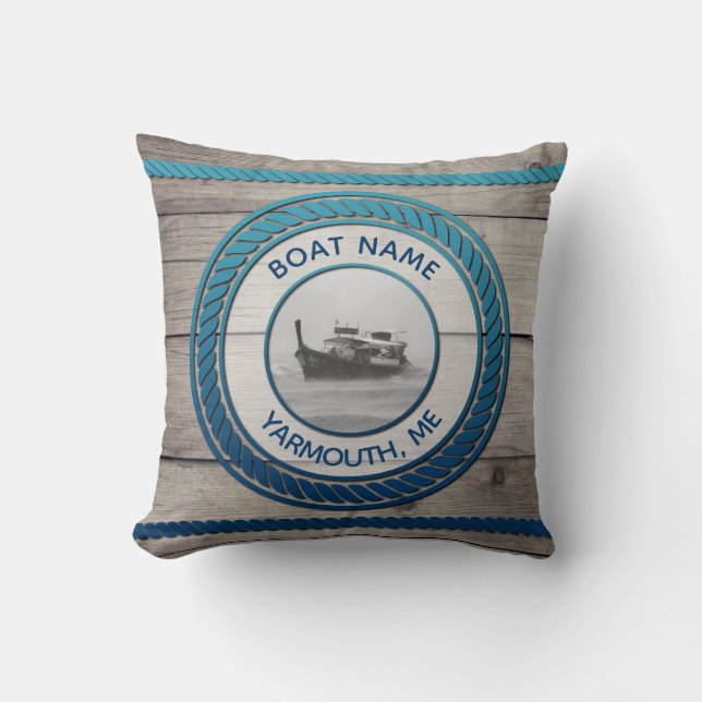 Coussin Photo personnalisée Ancre nautique Jeu d'oreiller (Recto)
