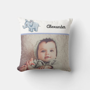 Coussin Photo personnalisée Baby Blue Elephant
