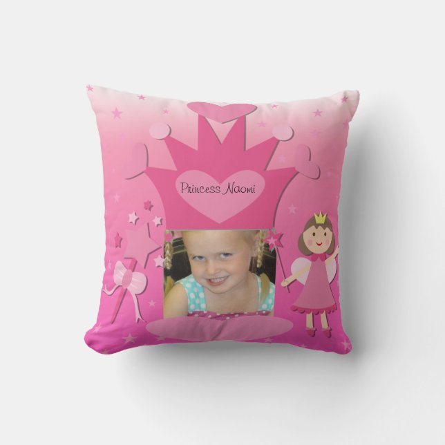 Coussin Photo personnalisée Brown Cheveux Princesse Coussi (Recto)