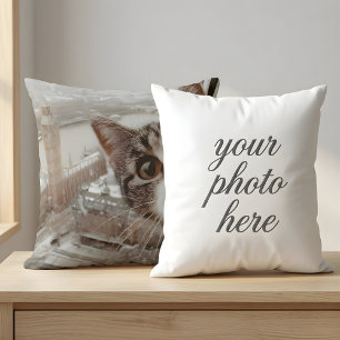 Coussin Photo personnalisée d'animal de compagnie Chat qui