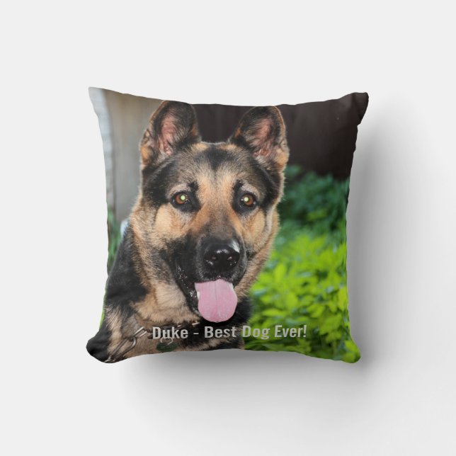 Coussin Photo personnalisée de chien de berger allemand, (Recto)