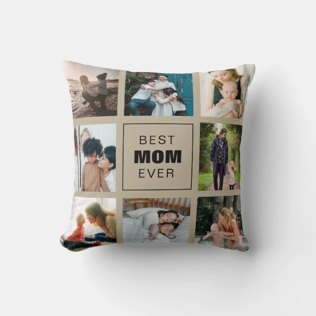 Coussin Photo personnalisée de la meilleure maman (Recto)