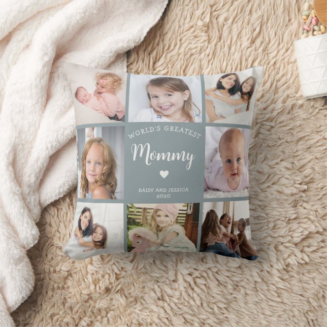 Coussin Photo personnalisée de maman moderne Collage de ph (Couverture)