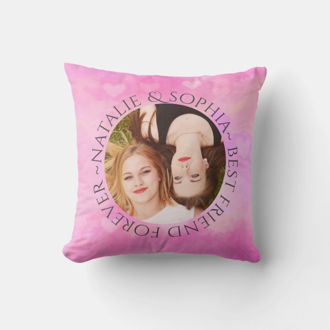 Coussin Photo personnalisée du meilleur ami (Recto)