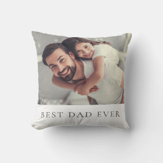 Coussin Photo personnalisée Meilleur Papa Jamais T-shirt