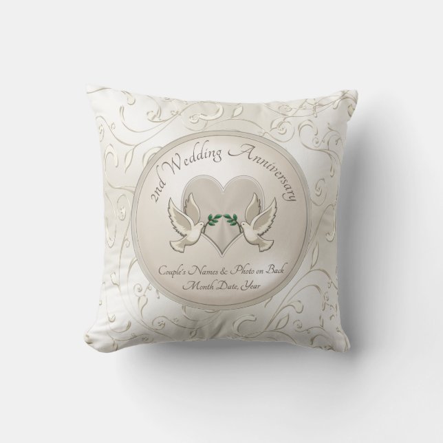 Coussin Photo Personnaliser les cadeaux en coton pour le 2 (Recto)