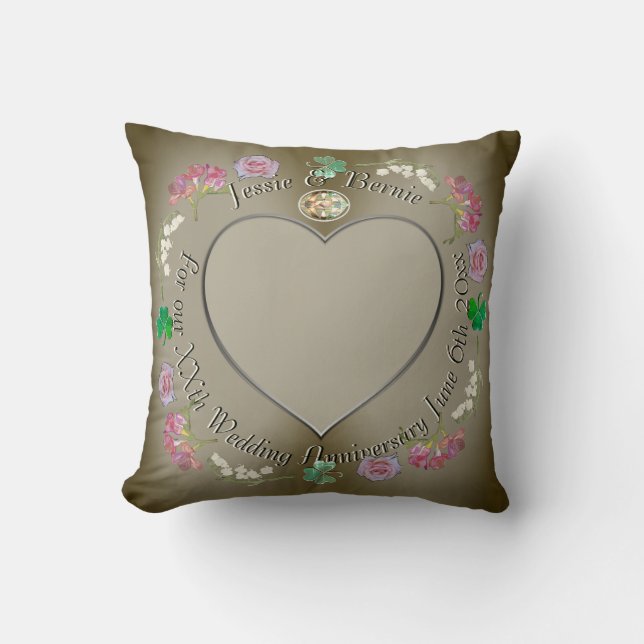 Coussin Photo pour l'anniversaire de mariage personnalisé (Recto)