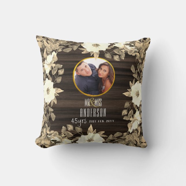 Coussin PHOTO RUSTIQUE Mer.Anniversaire N'IMPORTE QUELLE É (Recto)