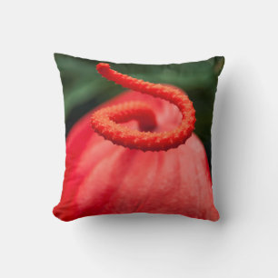 Coussin photo une fleur rouge. throw pillow