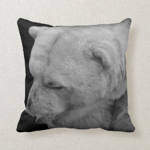 Coussin Photo unique d'ours blanc avec des faits