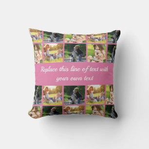 Coussin photocollage et texte