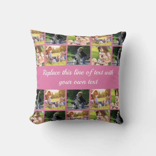 Coussin photocollage et texte (Recto)