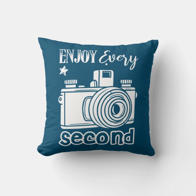 Coussin Photographe Profite Chaque Seconde (Recto)