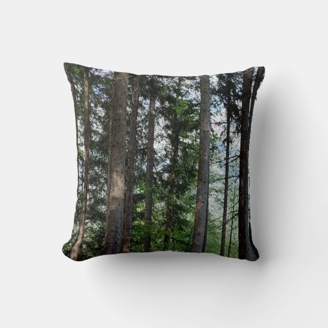 Coussin Photographie de la nature des arbres de la forêt à (Recto)