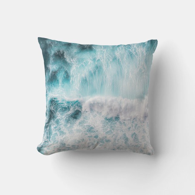 Coussin Photographie des vagues #2 (Recto)