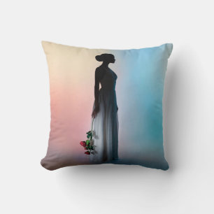 Coussin Photographie du studio de mode art d'une belle fem