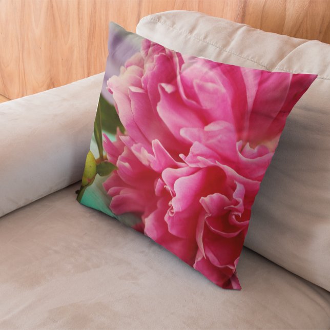 Coussin Photographie moderne rose Peony (Créateur téléchargé)