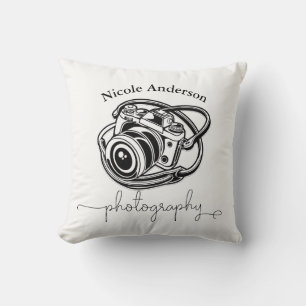 Coussin Photographie noir blanc Logo Graphique