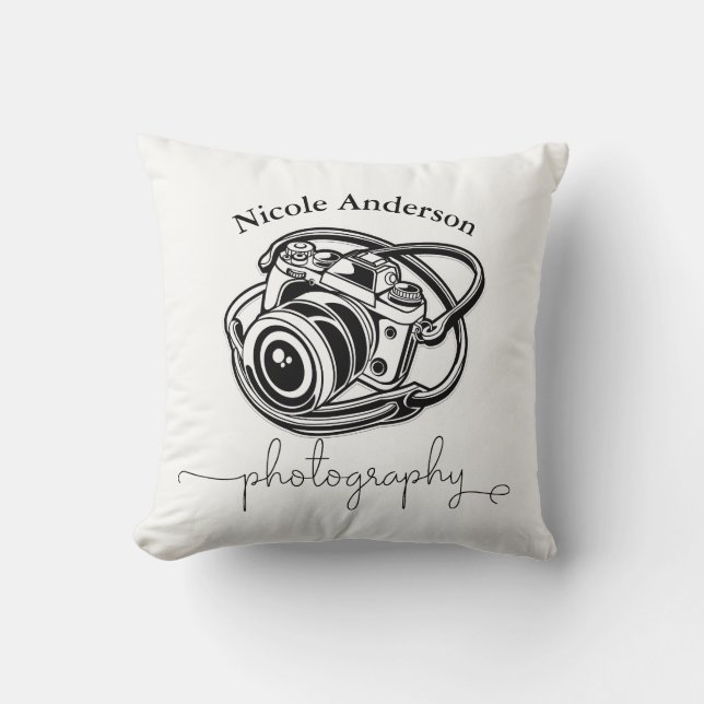 Coussin Photographie noir blanc Logo Graphique (Recto)