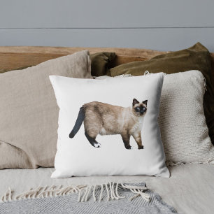 Coussin Photographie personnalisée de chat siamois mignon