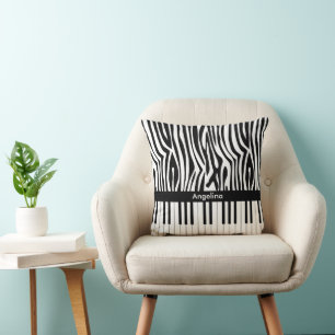 Coussin Photographie Zebra noir et blanc et collection Pia